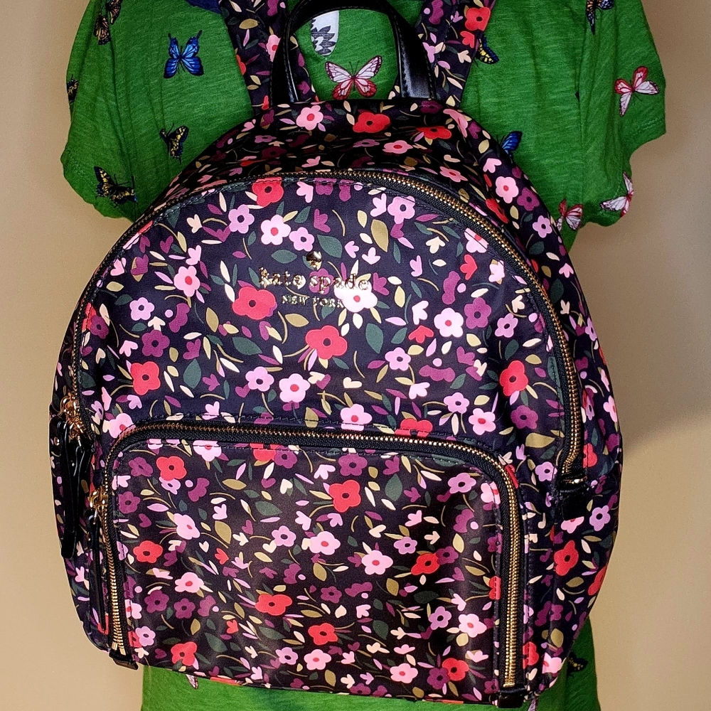 Kate Spade Backpack With Colorful  Floral Pattern